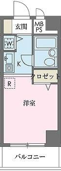ウインベルソロ国分寺1(ワンルーム/6階)の間取り写真