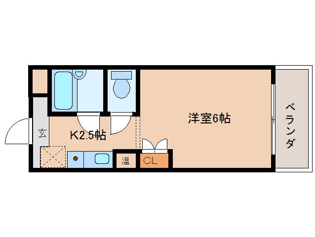 レカトルセゾン(1K/2階)の間取り写真