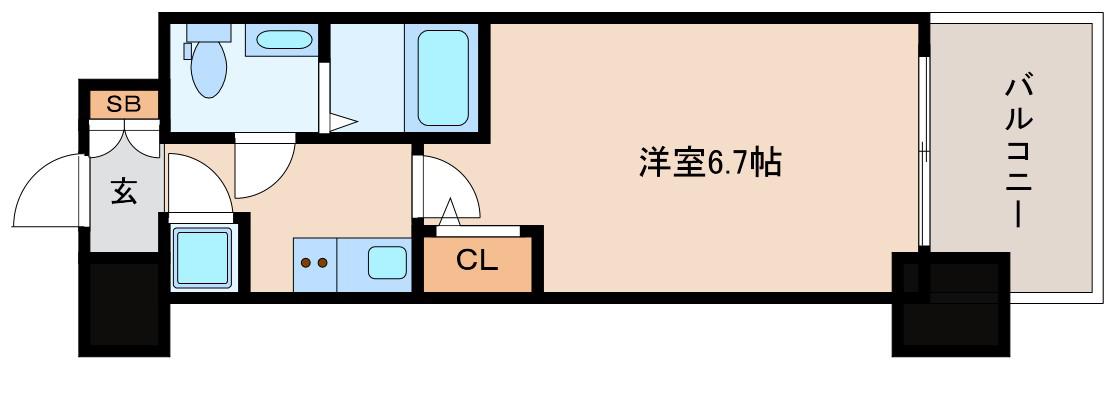 アドバンス新大阪ラシュレ(1K/10階)の間取り写真