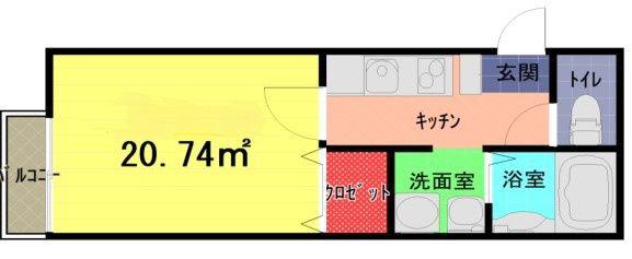 レガーロ桜町(1K/1階)の間取り写真
