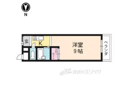 エステート稲荷(1K/2階)の間取り写真