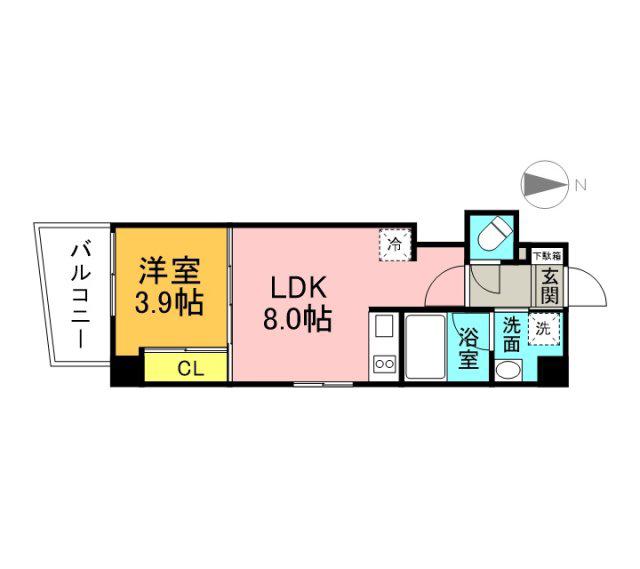 ELETTA吉島(1LDK/4階)の間取り写真