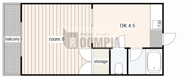 辻マンション(1DK/3階)の間取り写真