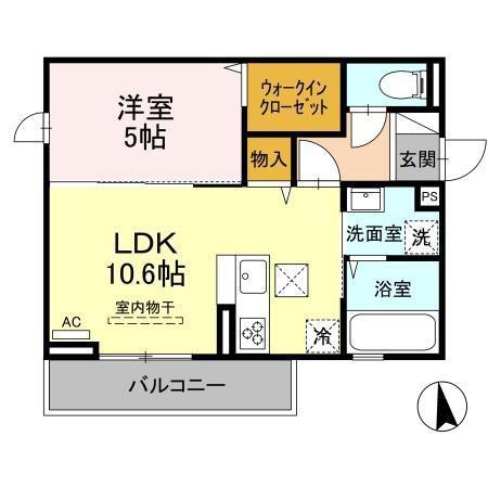 GRANCLASS秋里(1LDK/2階)の間取り写真