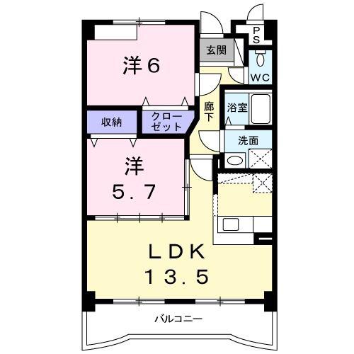 樽見鉄道 北方真桑駅 徒歩29分 3階建 築24年(2LDK/3階)の間取り写真