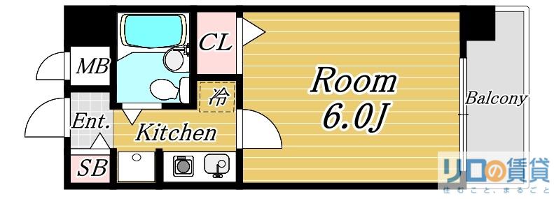 エスリード新大阪第3(1K/5階)の間取り写真