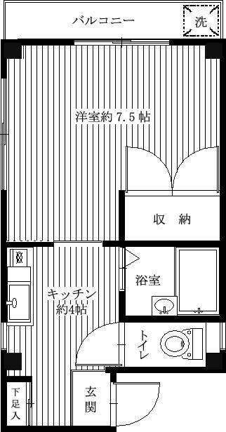 シティアイ南砂(1K/4階)の間取り写真