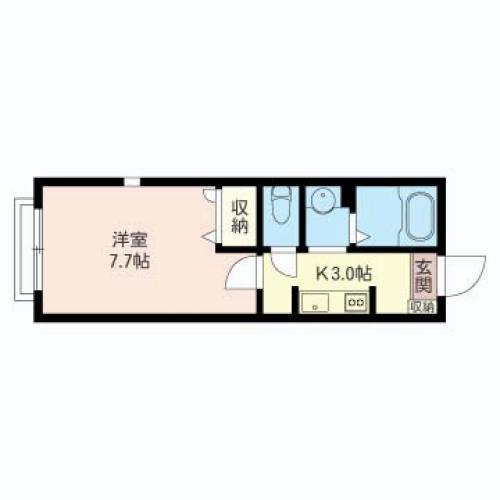 T-FLAT(1K/2階)の間取り写真