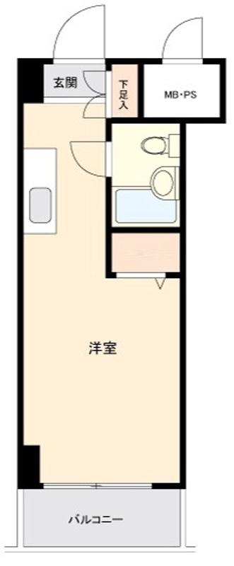 フレクション横浜保土ヶ谷(ワンルーム/8階)の間取り写真