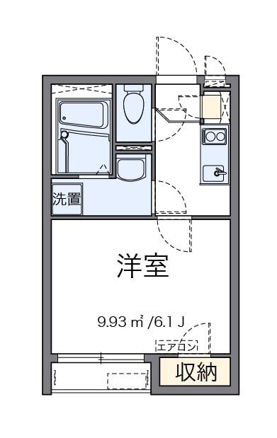 小田急線 登戸駅 徒歩13分 2階建 築10年(1K/2階)の間取り写真