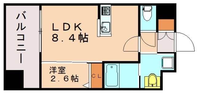 ラクラス博多(1LDK/3階)の間取り写真