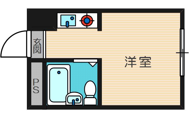 タクティ野田阪神(1K/3階)の間取り写真