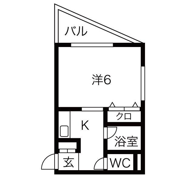 ルーミハイツ塚本(1K/2階)の間取り写真