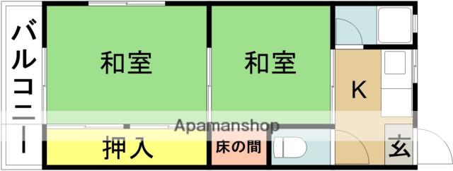 福富アパート(2K/2階)の間取り写真