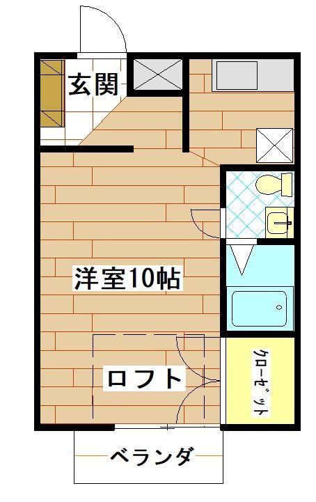 メゾン・エスポワール A棟(1K/2階)の間取り写真