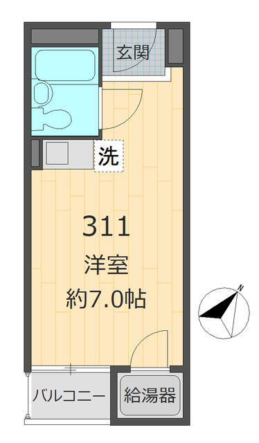 シャルマン文京千駄木(ワンルーム/3階)の間取り写真