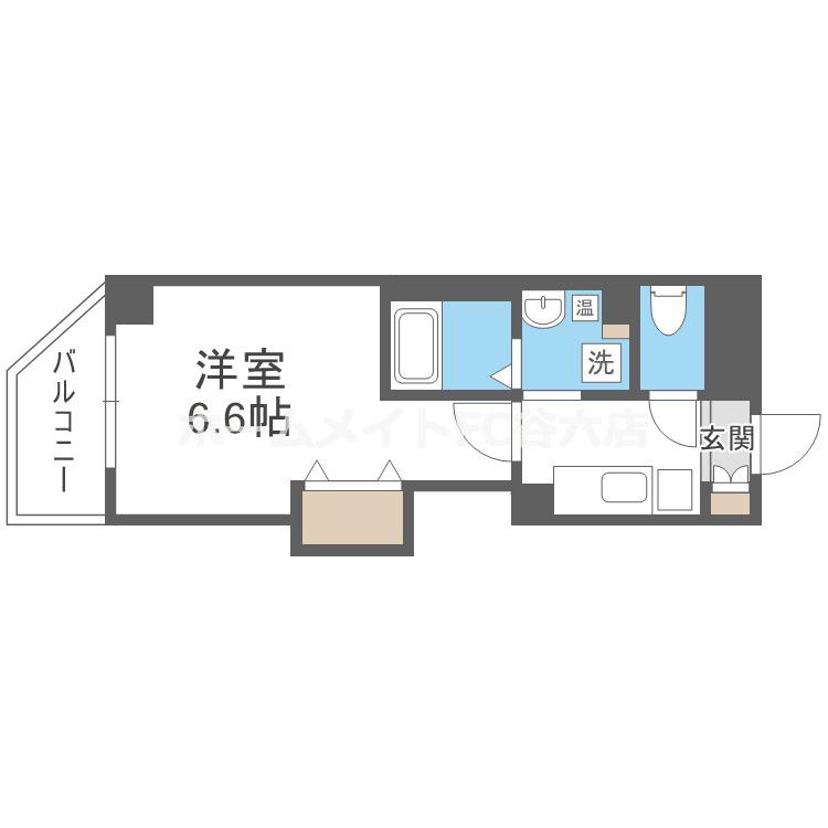 みおつくし大池橋(1K/9階)の間取り写真
