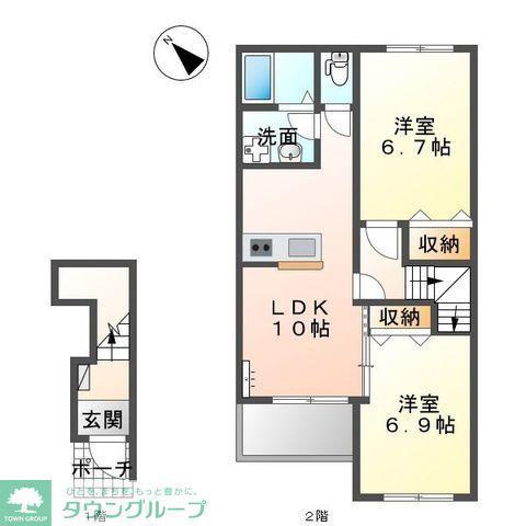 ソル・エスポアール(2LDK/2階)の間取り写真