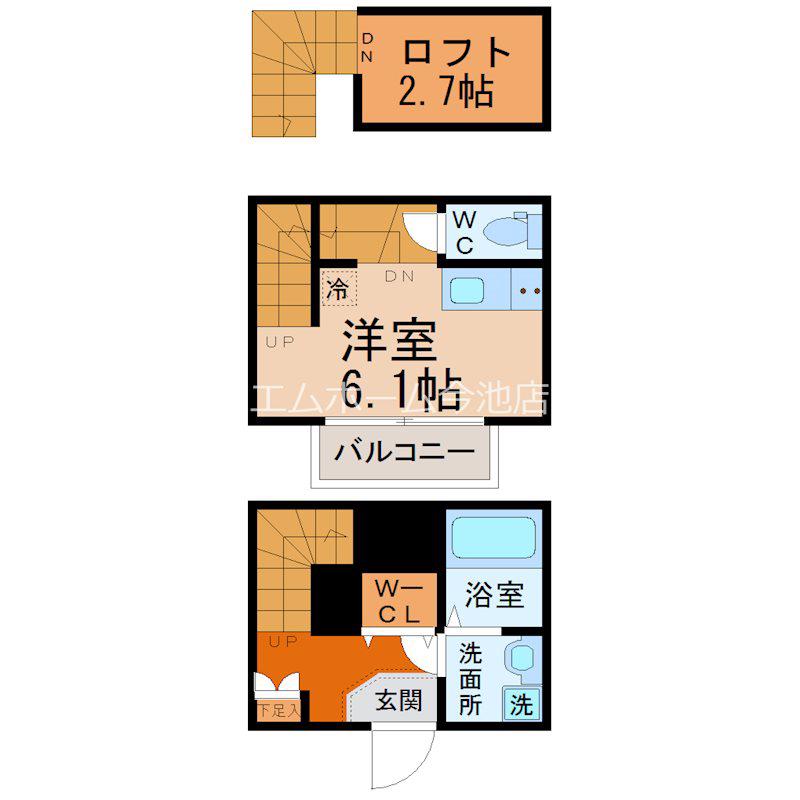 GIFTI(1K/2階)の間取り写真