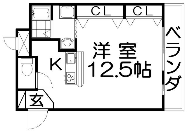 メゾン天の川(ワンルーム/1階)の間取り写真