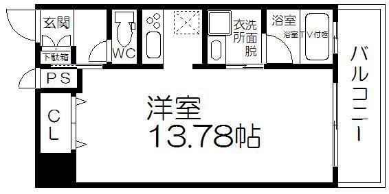 グランツ西大橋(1K/11階)の間取り写真