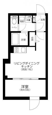 ルニ日本橋(1LDK/3階)の間取り写真