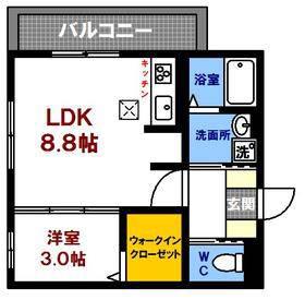 ホスタ光ヶ丘(1LDK/2階)の間取り写真