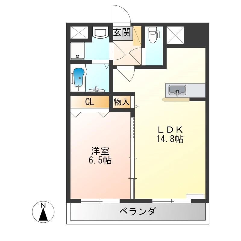 モア クレドール(1LDK/5階)の間取り写真