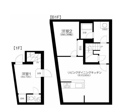 アパートメント小石川後楽園(2LDK/B1階)の間取り写真