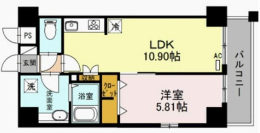 シャルム亀戸(1LDK/2階)の間取り写真