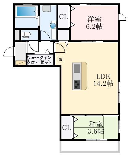 リエスト II(2LDK/2階)の間取り写真