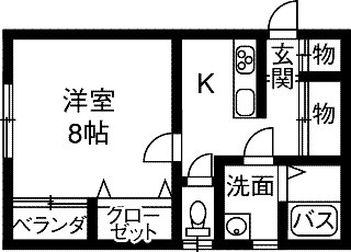 ロイヤルコート浜松町(1K/1階)の間取り写真