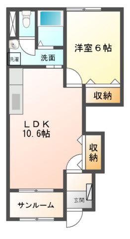 フィオーレ・K(1LDK/1階)の間取り写真