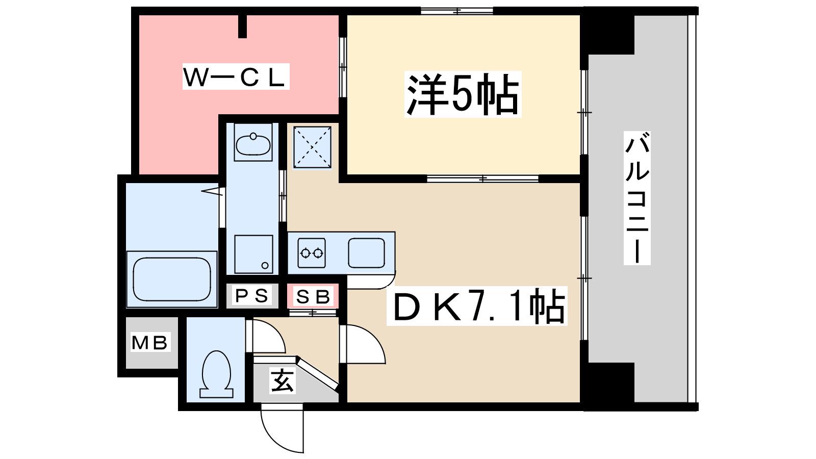 CITY SPIER十三東(1DK/2階)の間取り写真