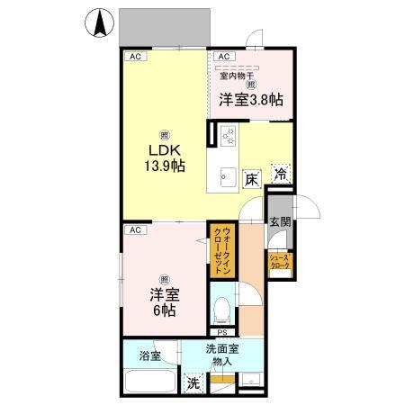 クラシスト新金岡(2LDK/1階)の間取り写真