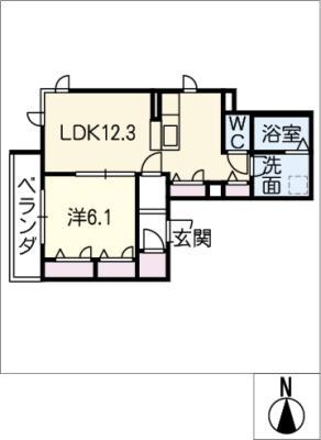 LIBYAN GLASS(1LDK/3階)の間取り写真