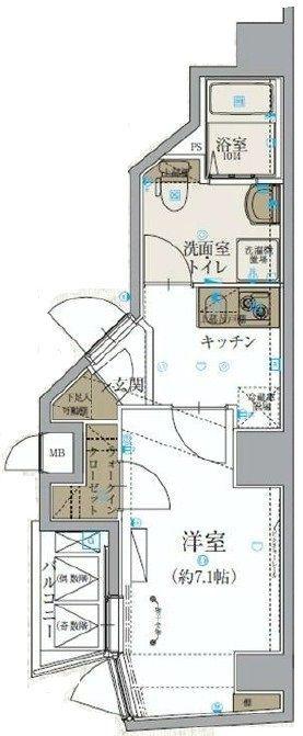 リヴシティ文京春日(1K/10階)の間取り写真