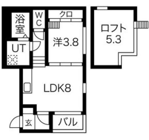 アルファート白金(1LDK/2階)の間取り写真