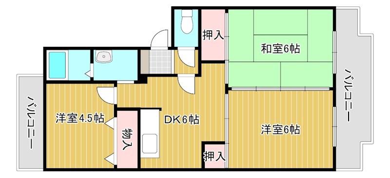 シェソワ(3DK/1階)の間取り写真