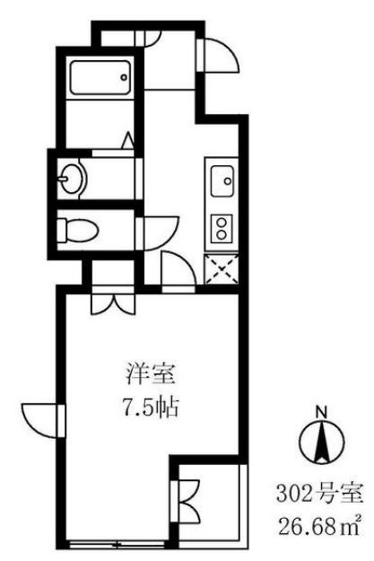 LUビル(1K/3階)の間取り写真