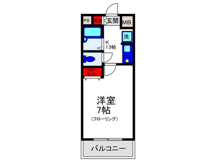 ロアジス(1K/2階)の間取り写真