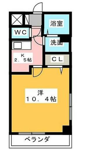 サクシードMTⅠ金山(1K/4階)の間取り写真
