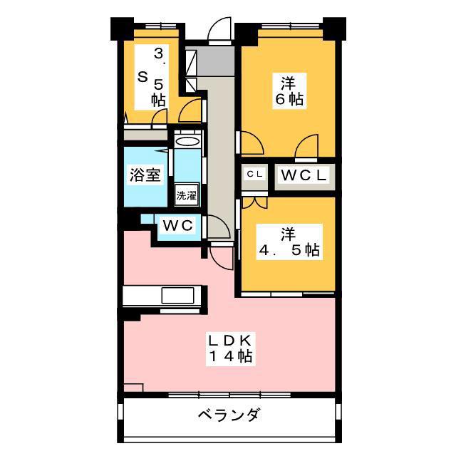 エコタワーバオバブ(2SLDK/2階)の間取り写真