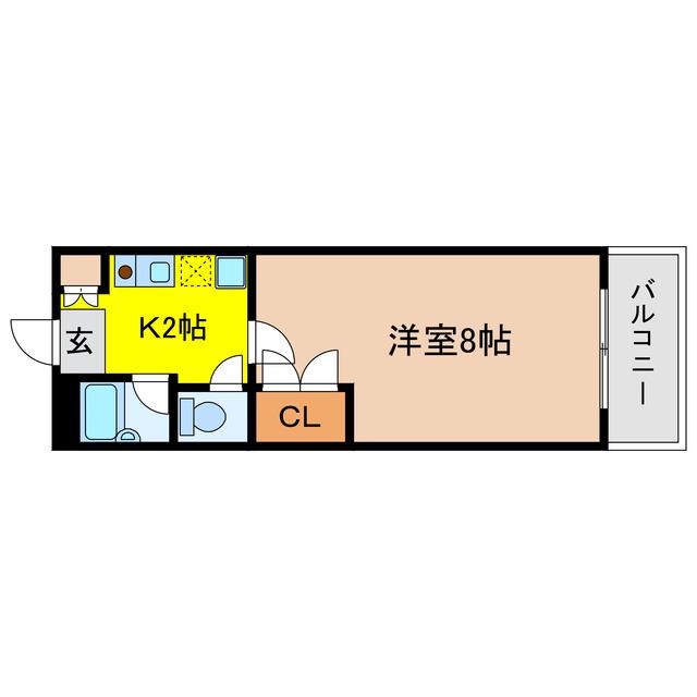 PRINCEVILL(1K/2階)の間取り写真