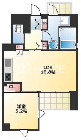 FLAT INN UESHIO(1LDK/3階)の間取り写真