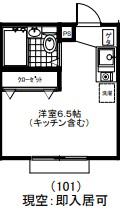 ホワイトハイツ(ワンルーム/1階)の間取り写真