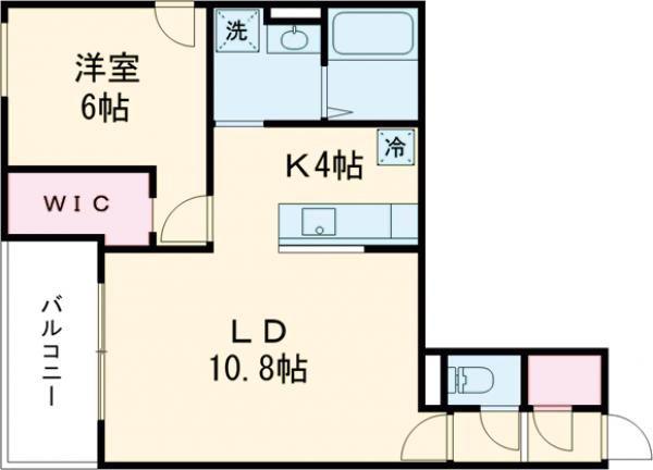 千歳市幸町3丁目MS(1LDK/4階)の間取り写真