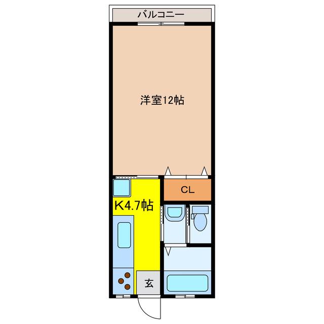 シーサイド大塔 C棟(1K/2階)の間取り写真