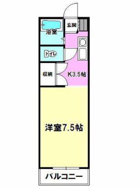 となりの花きゃべつ(1K/3階)の間取り写真