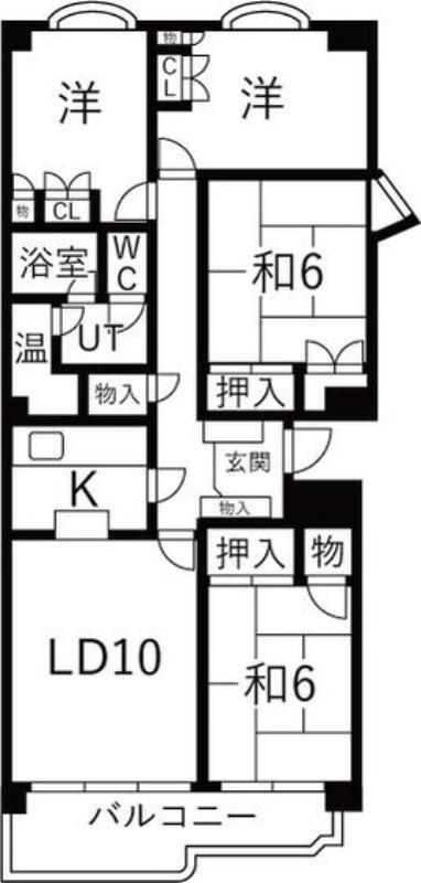矢田川パークハウスC棟(4LDK/12階)の間取り写真